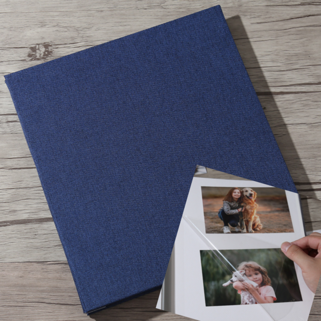 미리모아 초음파 네컷 대용량 접착식 앨범, 120매, 네이비