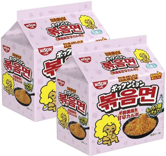 닛신 야끼소바 볶음면 한국풍 매콤 달콤 까르보 5개입 500g, 2개