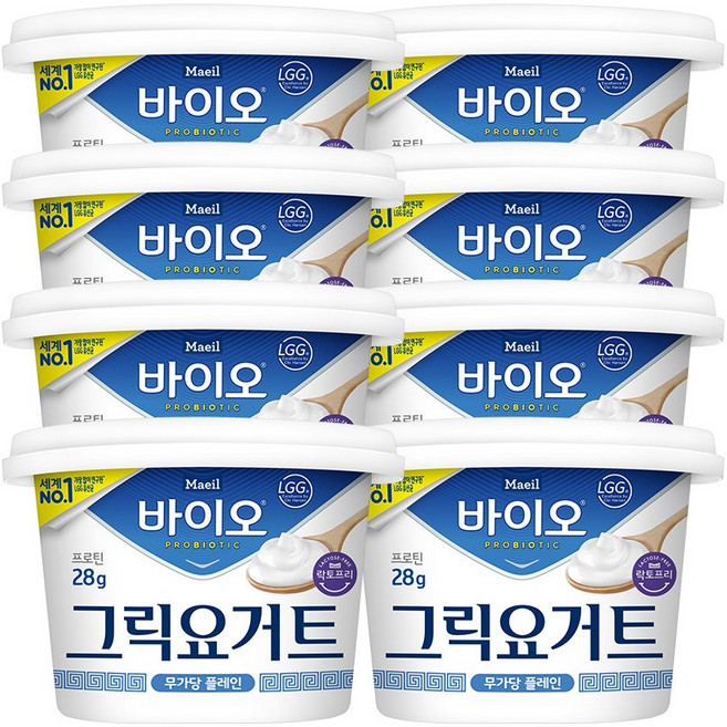 매일바이오 그릭요거트 무가당 플레인 대용량 400g, 8개