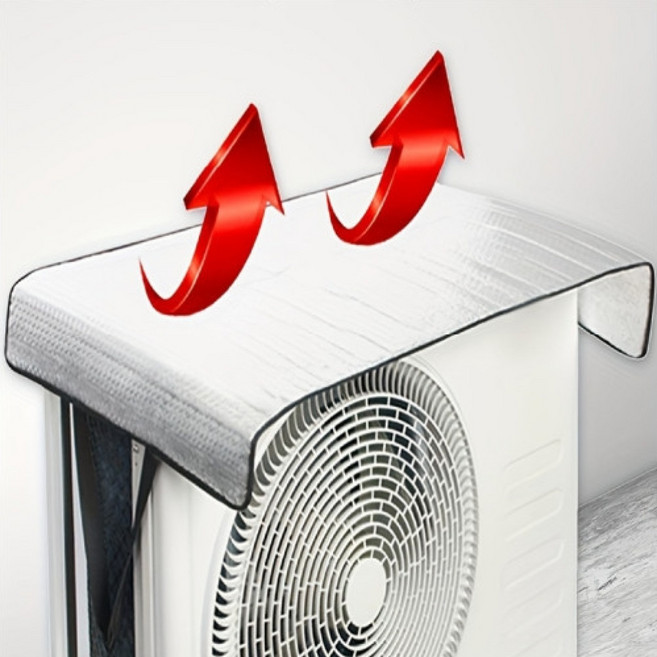 야외 실외기커버 에어컨 덮개 열차단 패드 화재 난연 소재, 실버