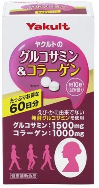 Yakult Health Foods 일본직구 2개 세트 야쿠르트 글루코사민 콜라겐 600정2