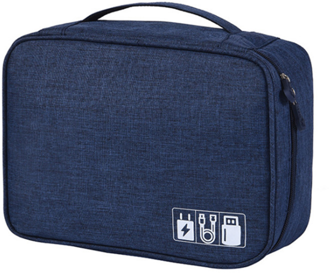 DM 알럽홈 대용량 심플컬러 디지털파우치, 네이비, 1개