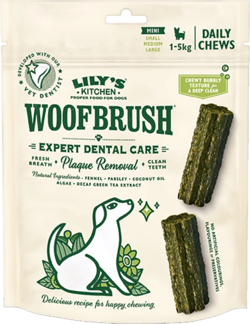 LK 릴리스키친 우프브러쉬 미니 강아지 비건 덴탈껌, 1개, 130g, 구강청결 - 쿠팡