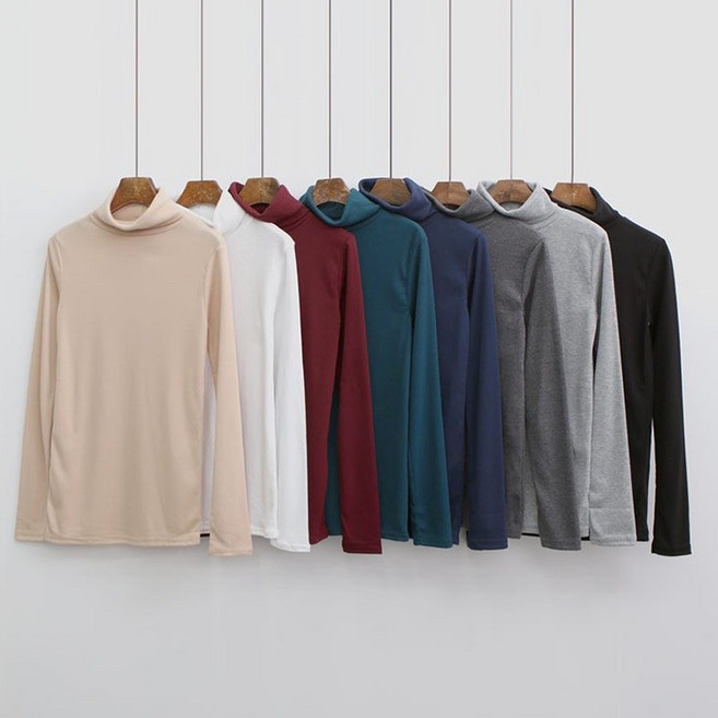 봄 가을 기본 목폴라 겨울 이너 목폴라 면 폴라티 심플 베이직 데일리 목폴라 티셔츠 슬림 목폴라 티셔츠 폴라 티