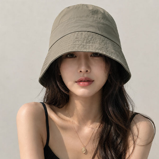 리츠제이 여성 바스락 셔링 버킷햇 밴딩 벙거지 모자