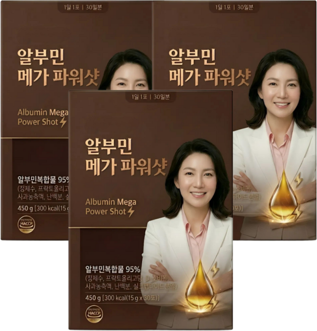 식약청인증 마시는 고함량 알부민 복합물 95% 액상 스틱, 3개