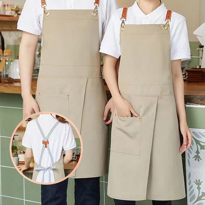 모아무어 사선트임 남여공용 방수 업소용 앞치마, 1개, 베이지