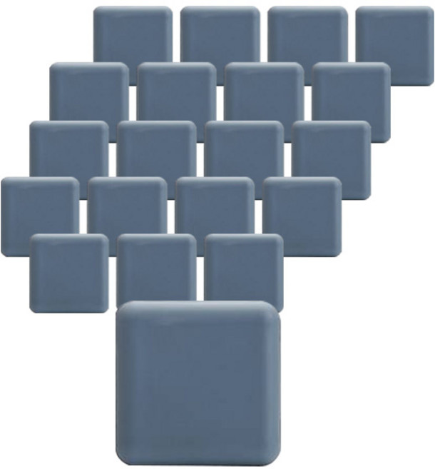 민스리빙 가구 의자발 소음방지 테프론패드 사각 40mm, 혼합색상, 20개