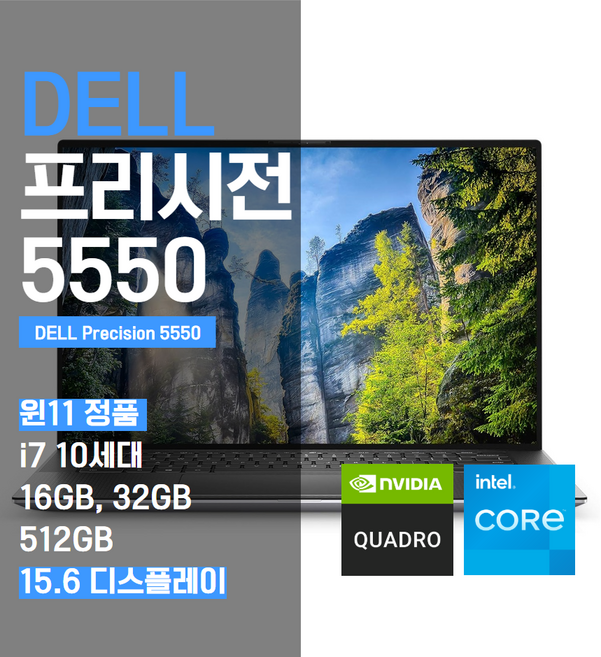 Dell Precision 5550 델 프리시전 전문가용 작업용 노트북, WIN11 Pro, 32GB, 512GB, 실버