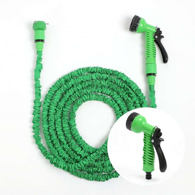 3배로 늘어나는 고압 매직호스 15M 그린 자바라호수