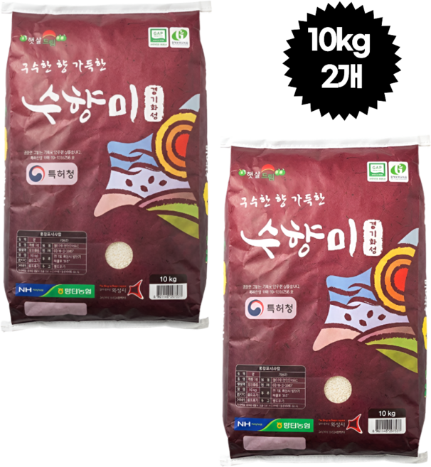 8위 - 구수한 누룽지향 쌀 수향미 20kg ( 10kg * 2포 ) 골든퀸, 2개, 상등급