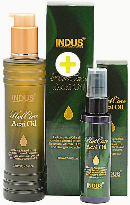 1+1 SET 인더스 핫케어 아사이오일 120ml+60ml 한방울의기적 아사이베리에센스 헤어에센스 모발단백질 상한머리영양제 아르간오일 미용실, 120ml, 1개