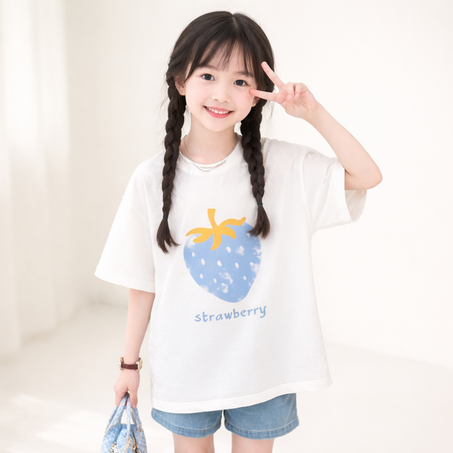 [또또데이] 딸기 반팔티 학생 주니어
