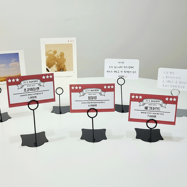 러셔스홈 스탠드 POP 가격표 사진 엽서 꽂이, 5개, Black