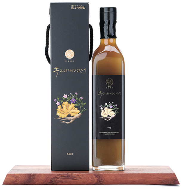 구증구포 흑도라지와 안동생강을 물한방울 넣지않고 가열농축한 흑도라지생강진액 640g, 6.4g, 1개, 1개입