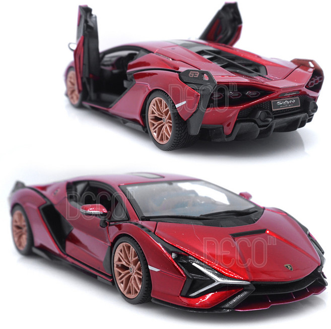1:24 람보르기니 시안 레드 다이캐스트 미니카, 24시안(레드), 1개