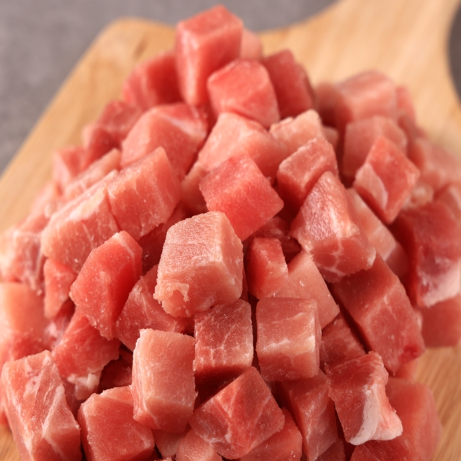 최고기나라 돼지고기 한돈 1등급 뒷다리살 카레고기 카레용 고기 1kg, 1개