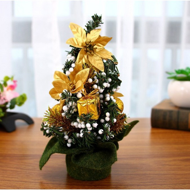 20cm迷你聖誕樹 商場辦公桌面裝飾, 泡沫金