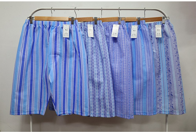 형제상회 시원한 지지미원단 남자파자마 할아버지 아빠 잠옷바지 면 국산 8부 여름 0055SS03