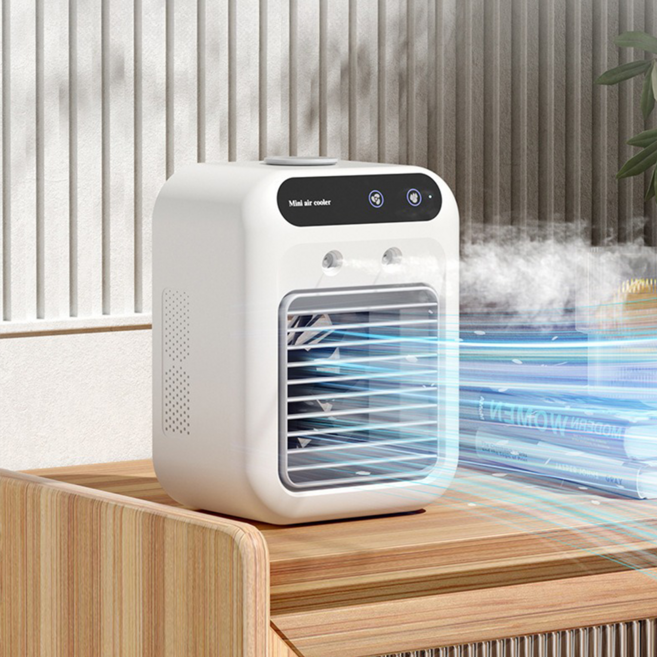 [2026 신상] 가정용 휴대용 소형 이동식 에어컨 미니 냉풍기, 화이트