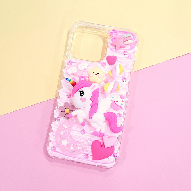 폰코니 데코덴 DIY세트 폰케이스꾸미기 필통꾸미기, 17번 핑크 유니콘