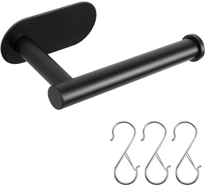 무타공 304 스텐 욕실 청소도구 걸이, 블랙, 1개