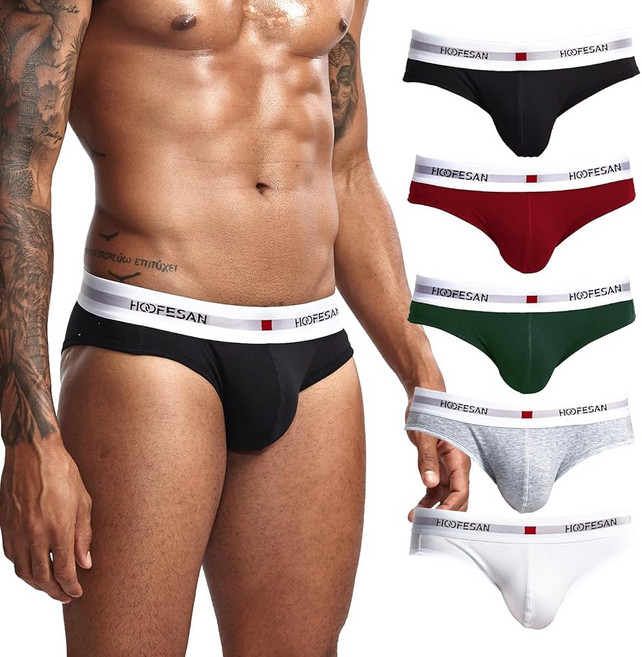 BAJAOEY (바자오이) 남자 팬티 트삼각 남성 속옷 면 로우 통기 5종 셋트