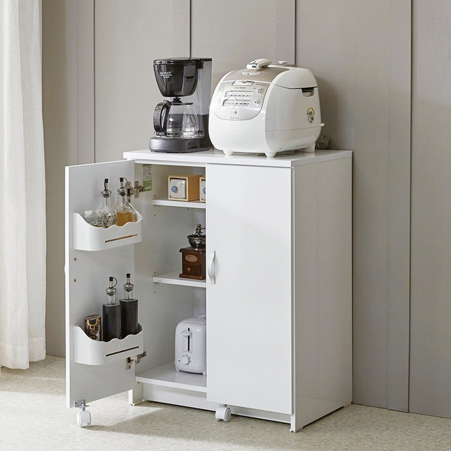 냉장고형수납장 LPM 하이그로시 벙커 수납장 협탁 선반 틈새 (대/중/소), 3. 하이애니스 소, 화이트