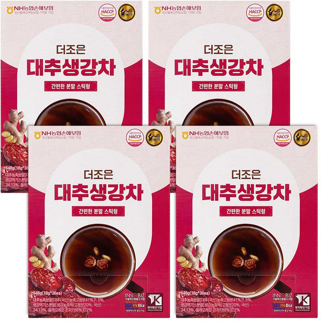 더조은 대추생강차 분말 스틱 전통차, 4개, 1개입, 648g
