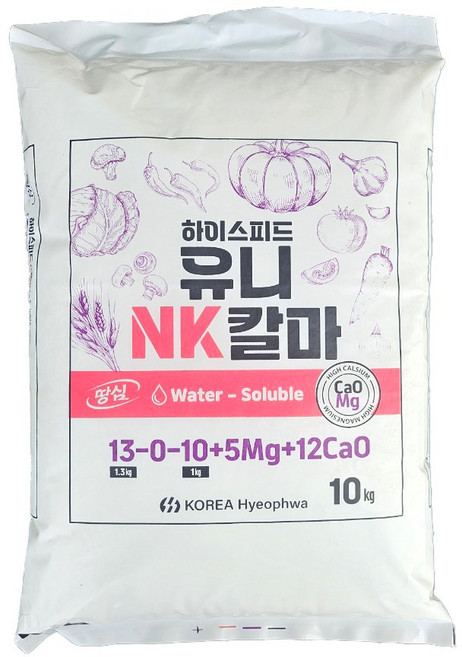 하이스피드 유니NK칼마 칼슘 질산 비료 영양제 추비 고추 마늘 양파 질소 수용성 유기질, 10kg, 1개