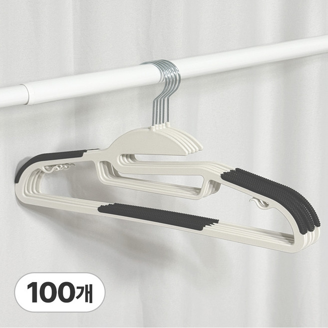 하나스토어 어깨뿔방지 논슬립 다용도 회전형 옷걸이 고급형, 100개, 블랙