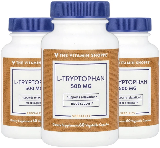 더비타민샵 트립토판 L-Tryptophan 500mg 베지 캡슐 60정 2+1, 60회분 - 쿠팡