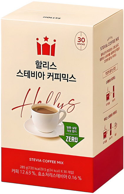 할리스 스테비아 커피믹스, 9.5g, 30개입, 1개