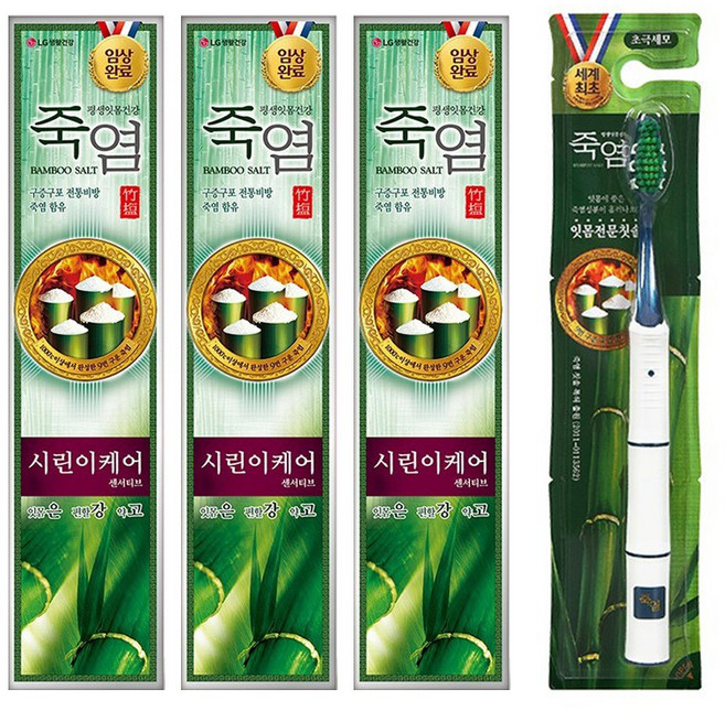 [시린증상3일만에 완화] 죽염 은강고치약 시린이케어 160g + 칫솔증정, 3개