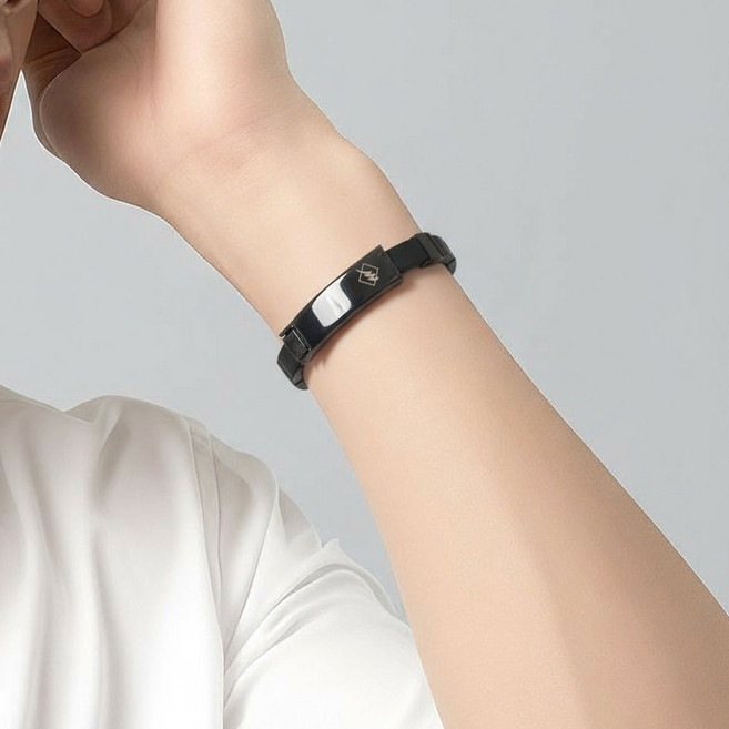 다다킹 정전기방지 완화 스파크 정전기 팔찌, 01_2_블랙밴드+블랙, 1개