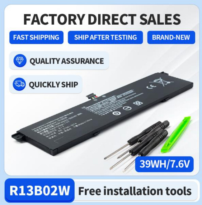 SOMI 샤오미 미 에어 13.3 인치 시리즈 태블릿 PC용 노트북 배터리 R13B01W 39WH 7.6V 5230mAh 신제품, 01 검정색, 01 5200MAH, 01 China Mainland