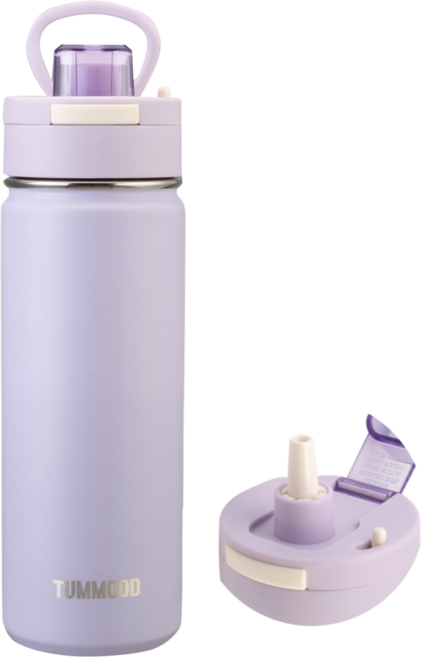 텀무드 텀블러 보온병 보냉 빨대 스텐, 1개, 600ml, 라벤더
