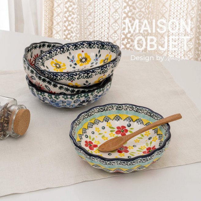 프라카 폴란드풍 도자기 찬기 중 2P, 샤프란, 1개