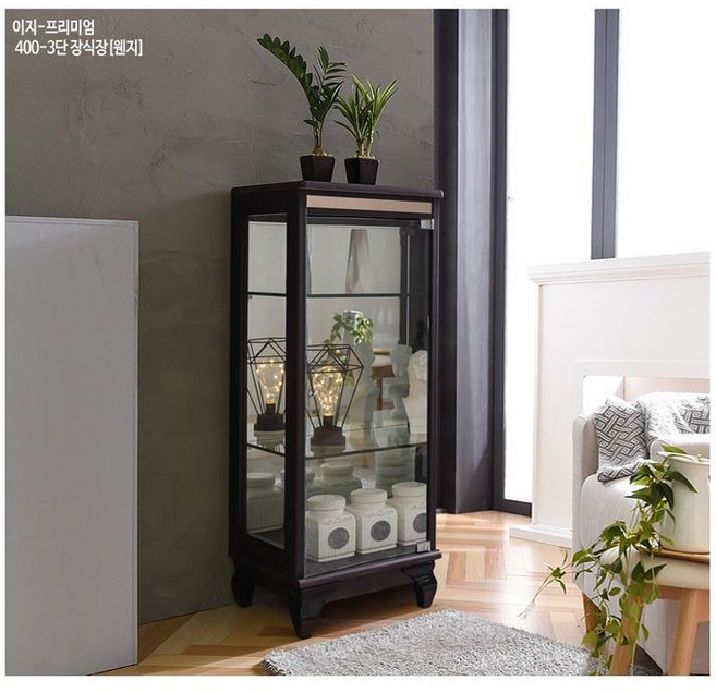 모던탑21 이지 프리미엄 400 3단 장식장, 이지-프리미엄 400-3단 장식장[웬지]