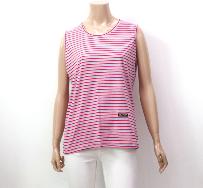 [마더송] 국산순면 100% 민소매티 할머니옷 라운드 줄무늬 엄마티 빅사이즈