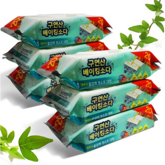 에파타클린업 구연산 베이킹소다 엠보싱 물걸레 청소포 중형, 6개