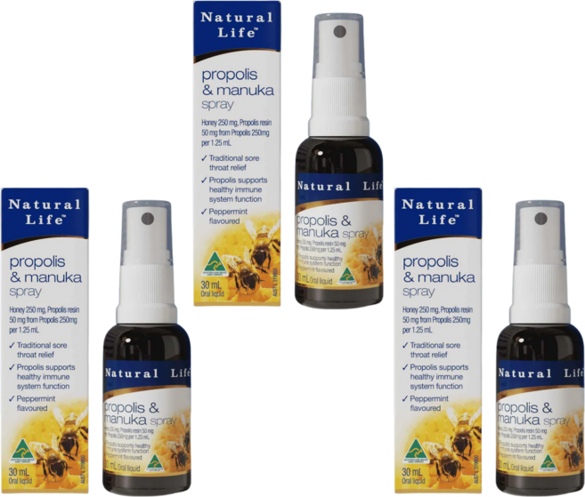 Natural Life 蜂膠噴劑 30ml 澳洲原裝進口 舒緩喉嚨不適 保持口氣清新, 3個