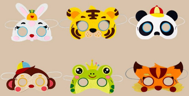 펠트 부직포 동물 가면 만들기 6종 세트, 6종세트, 1개
