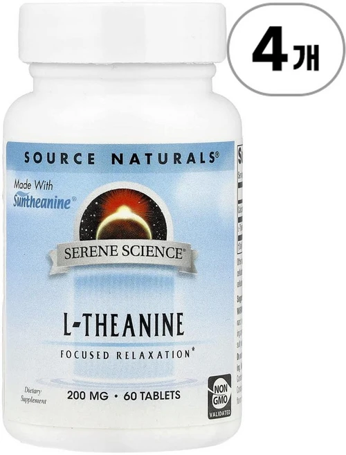 소스 내추럴스 세린 사이언스 L-테아닌 Source Naturals Serene Science® L-Theanine 60정 - 쿠팡