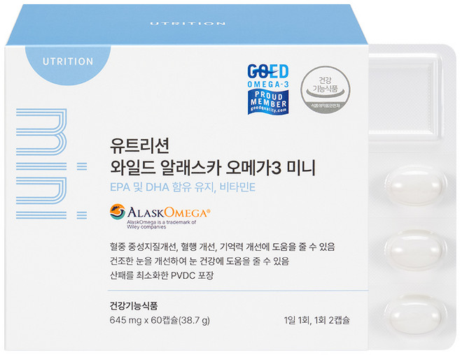 유트리션 와일드 알래스카 오메가3 미니, 1개, 60정