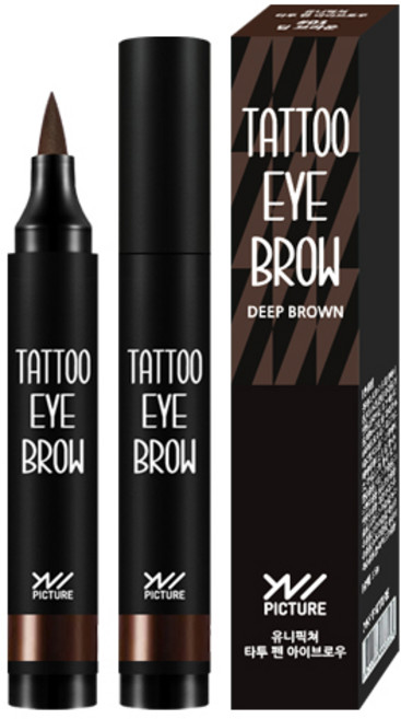 유니픽쳐 타투 펜 아이브로우 3.5g, 딥브라운, 1개