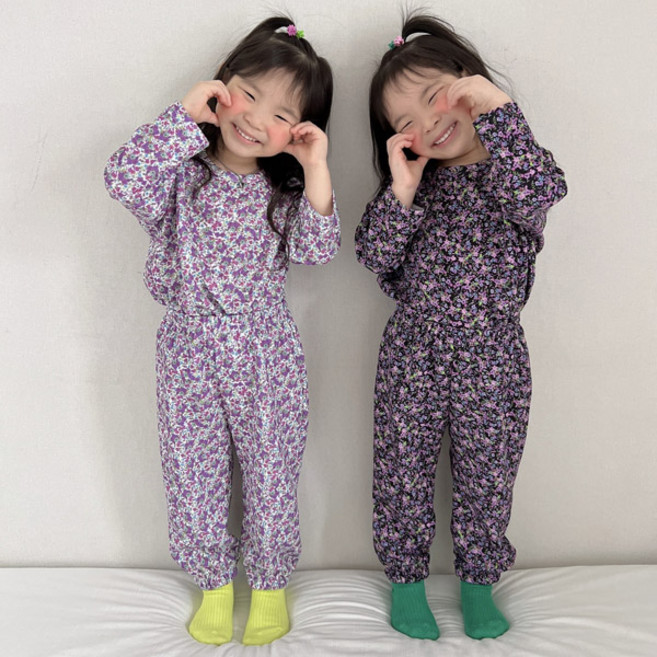 아이스토리키즈 국내산할미꽃 유아 간절기 아동 상하세트