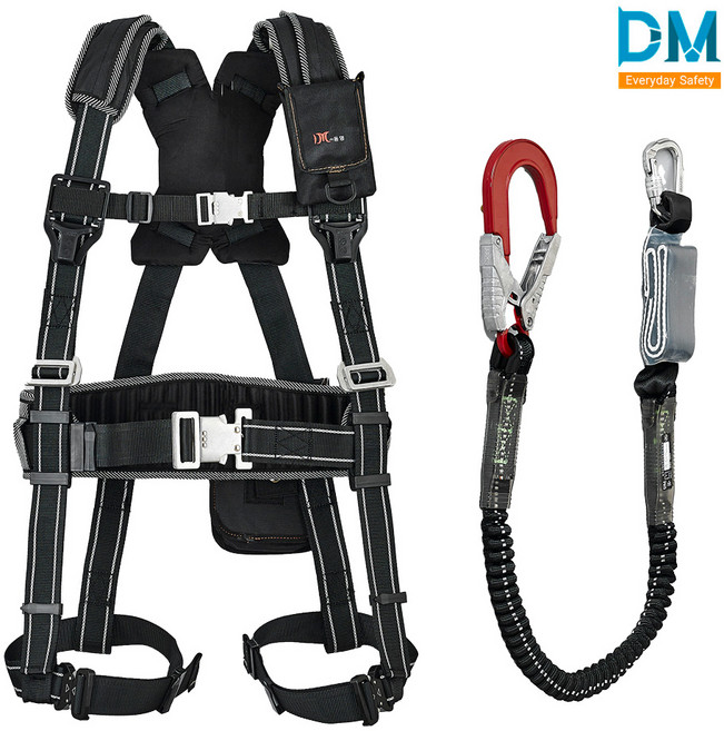 DM 전체식 명품안전벨트 DMS-X-205-BK 고급형 추락방지안전대 산업용 하네스, 블랙, 1개