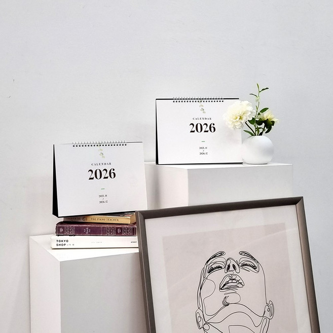 보아스넷 2026 2027 탁상달력 A4 사무실 업무용 12개월 스케줄 캘린더 (맞춤제작), 1개, 미니탁상달력,26년+27년
