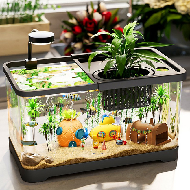 혜신 깨지지않는 세이프티 안심어항 신소재 생태 어항, 1개, 블랙